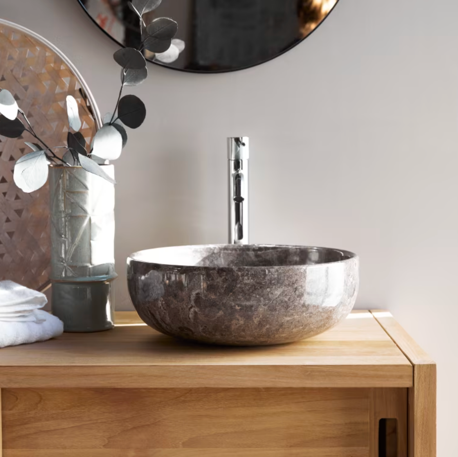 Pia Vasque ronde en marbre light grey
