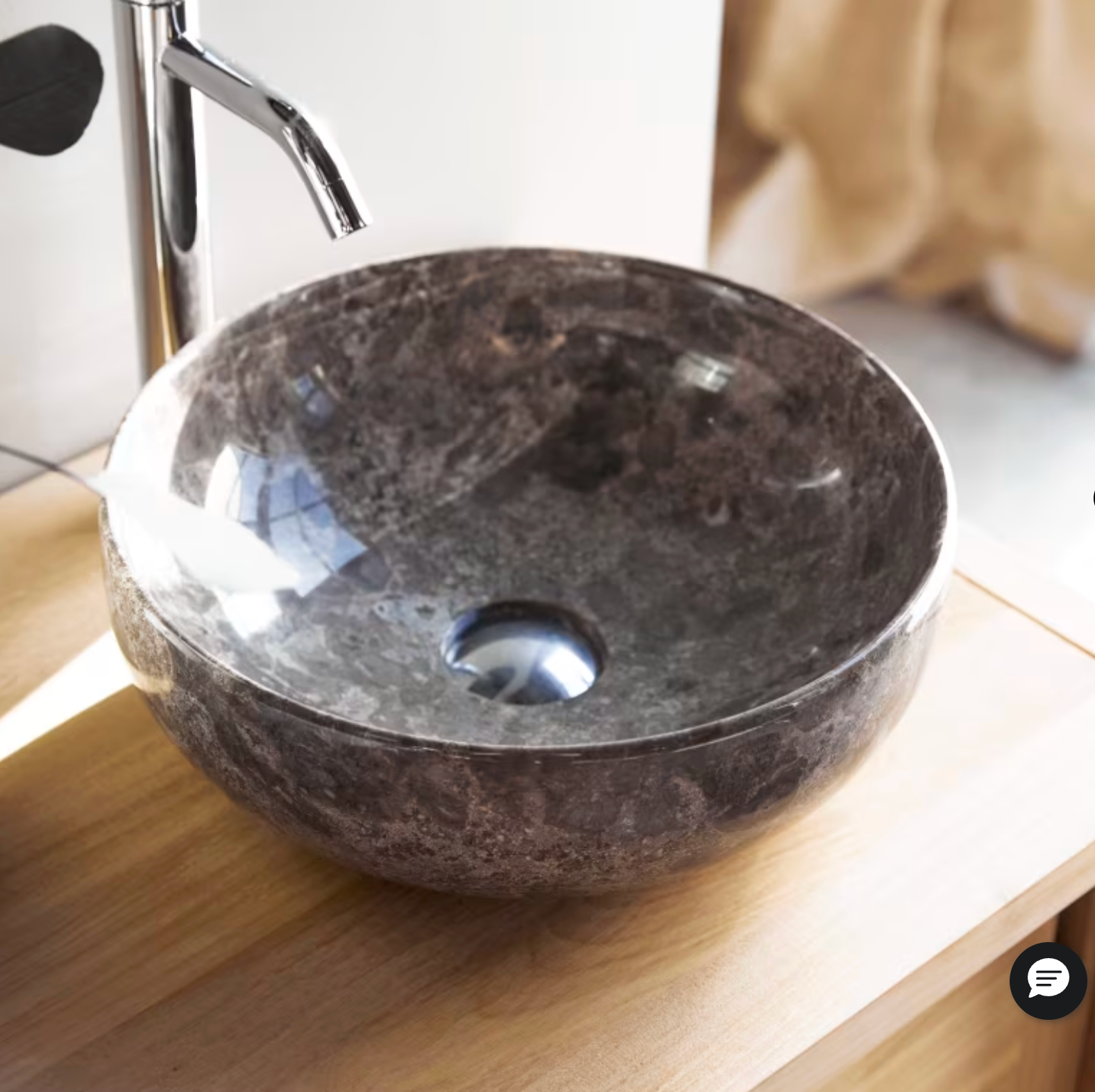 Pia Vasque ronde en marbre light grey