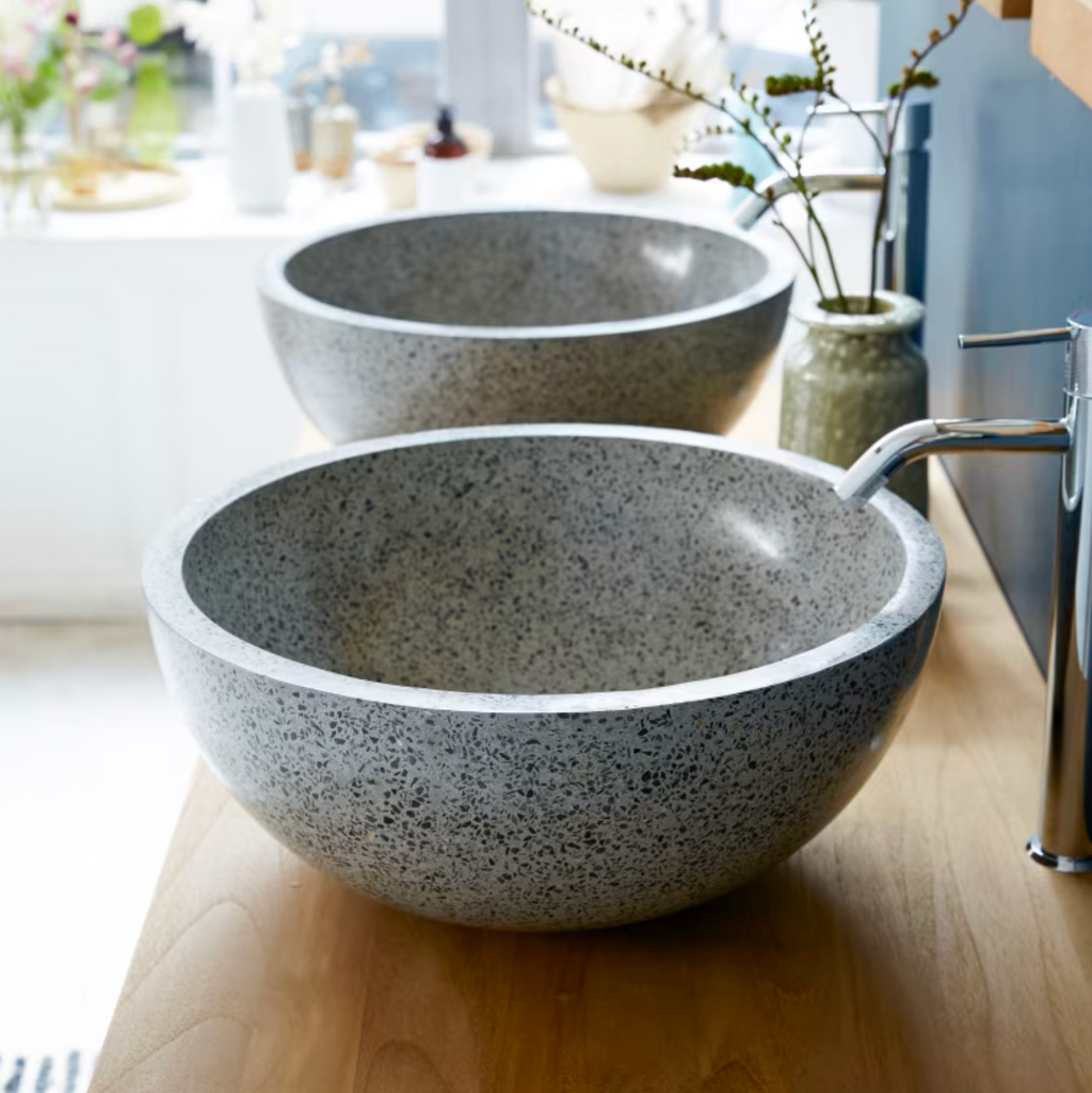 Isa Vasque ronde en terrazzo grey