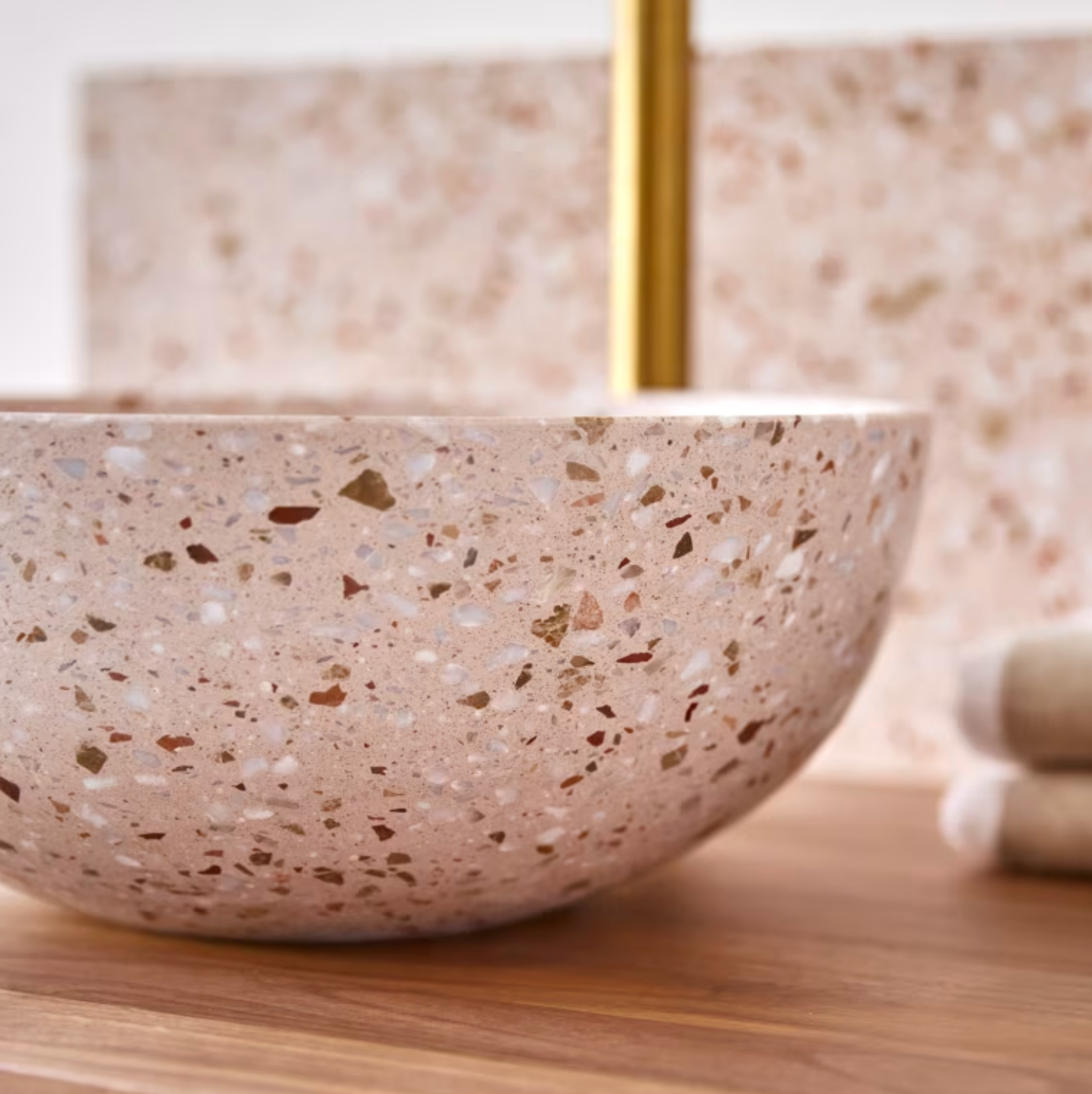 Elea Vasque ronde en terrazzo premium pink