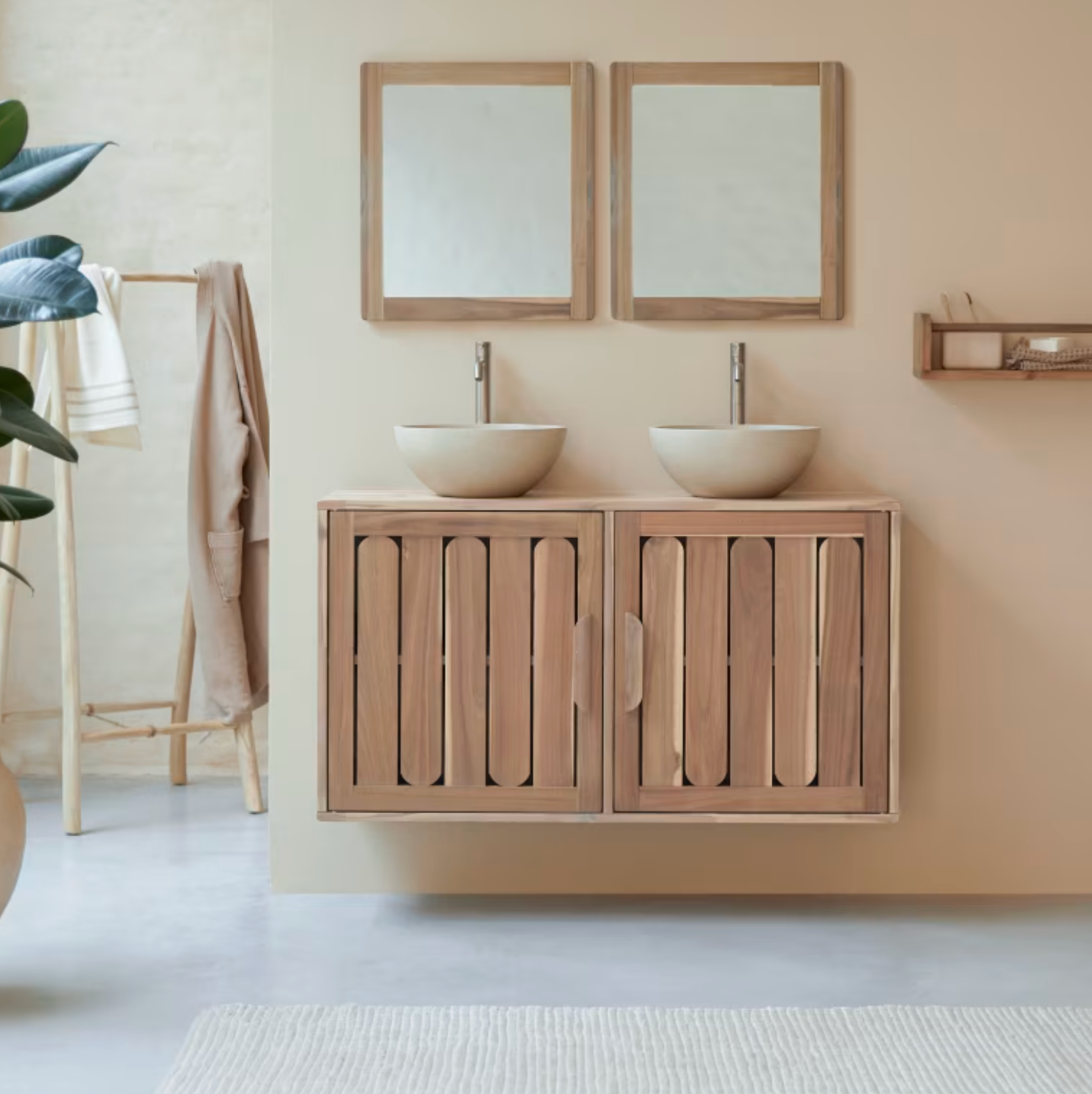 Lila Meuble de salle de bain en acacia massif 120 cm