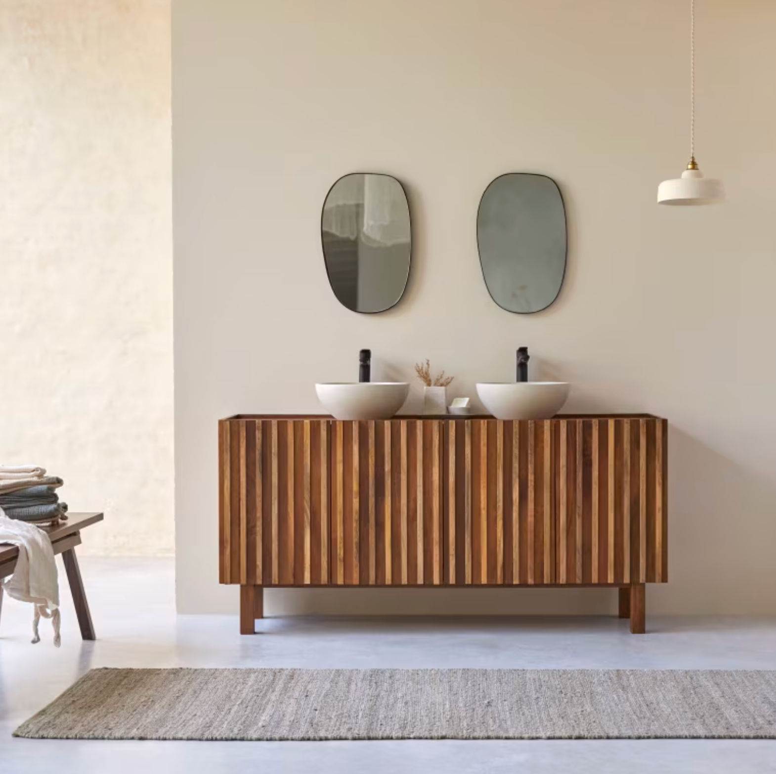 Milo Meuble de salle de bain en manguier 164 cm