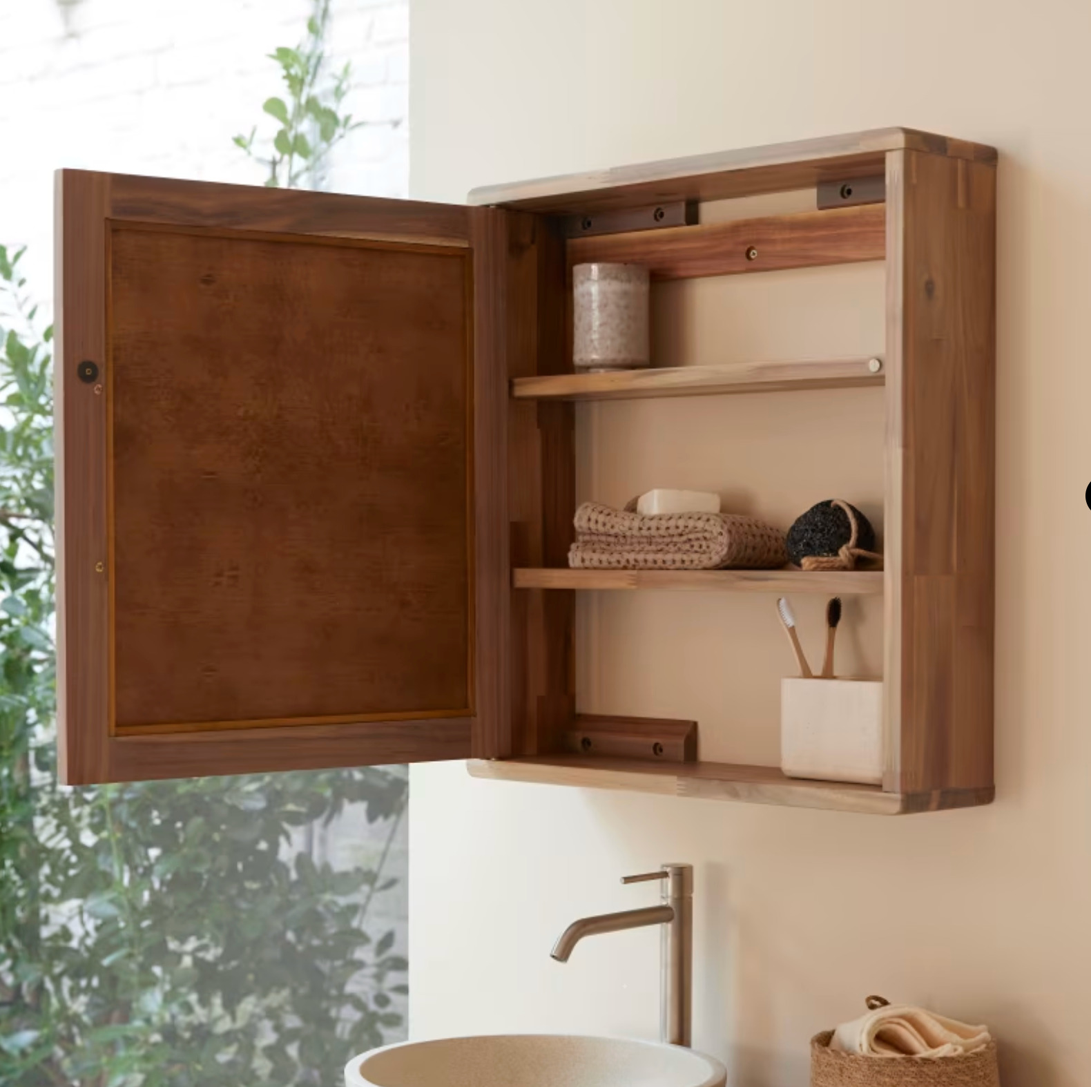 Lila Armoire de toilette en acacia massif