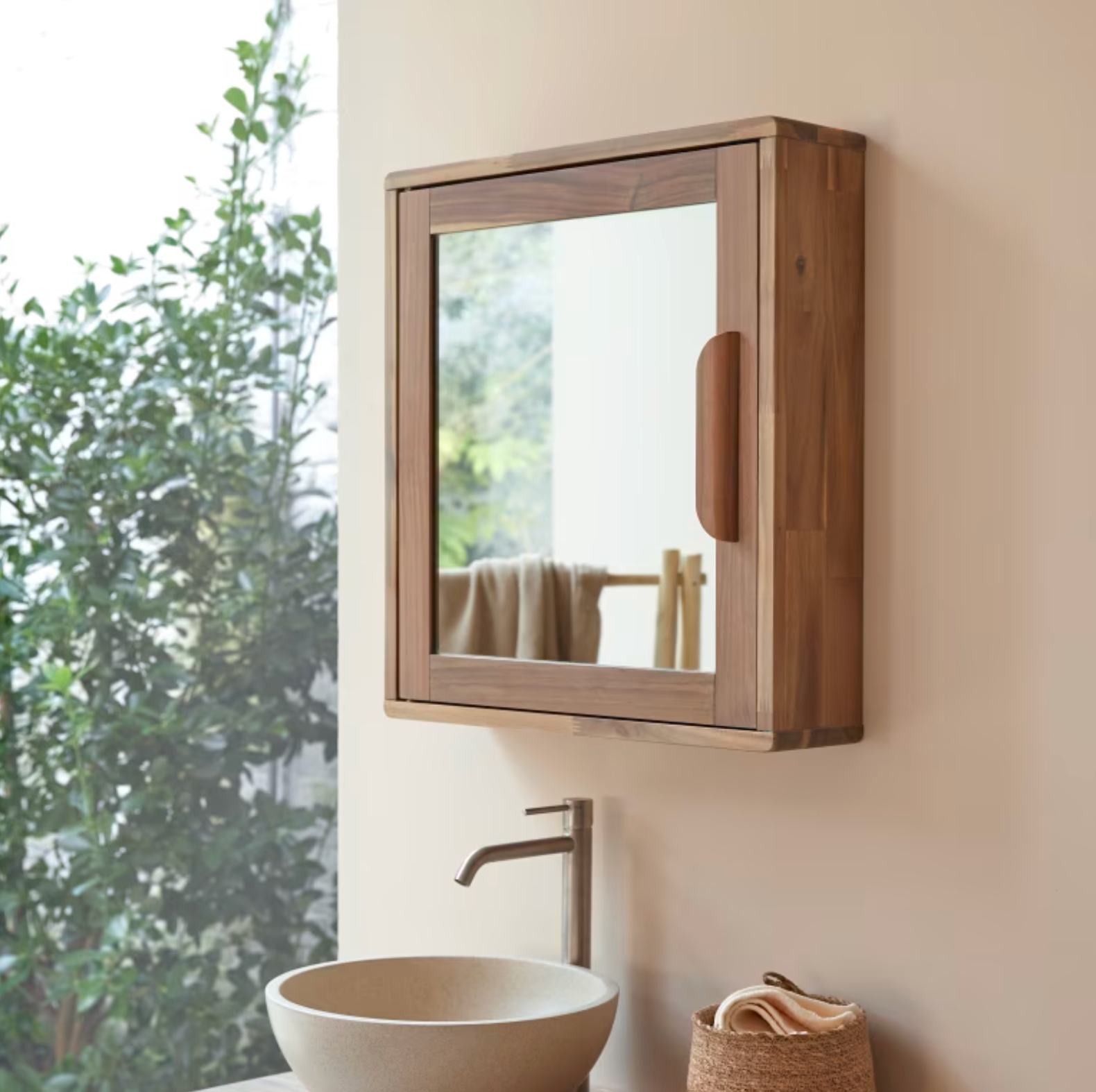 Lila Armoire de toilette en acacia massif