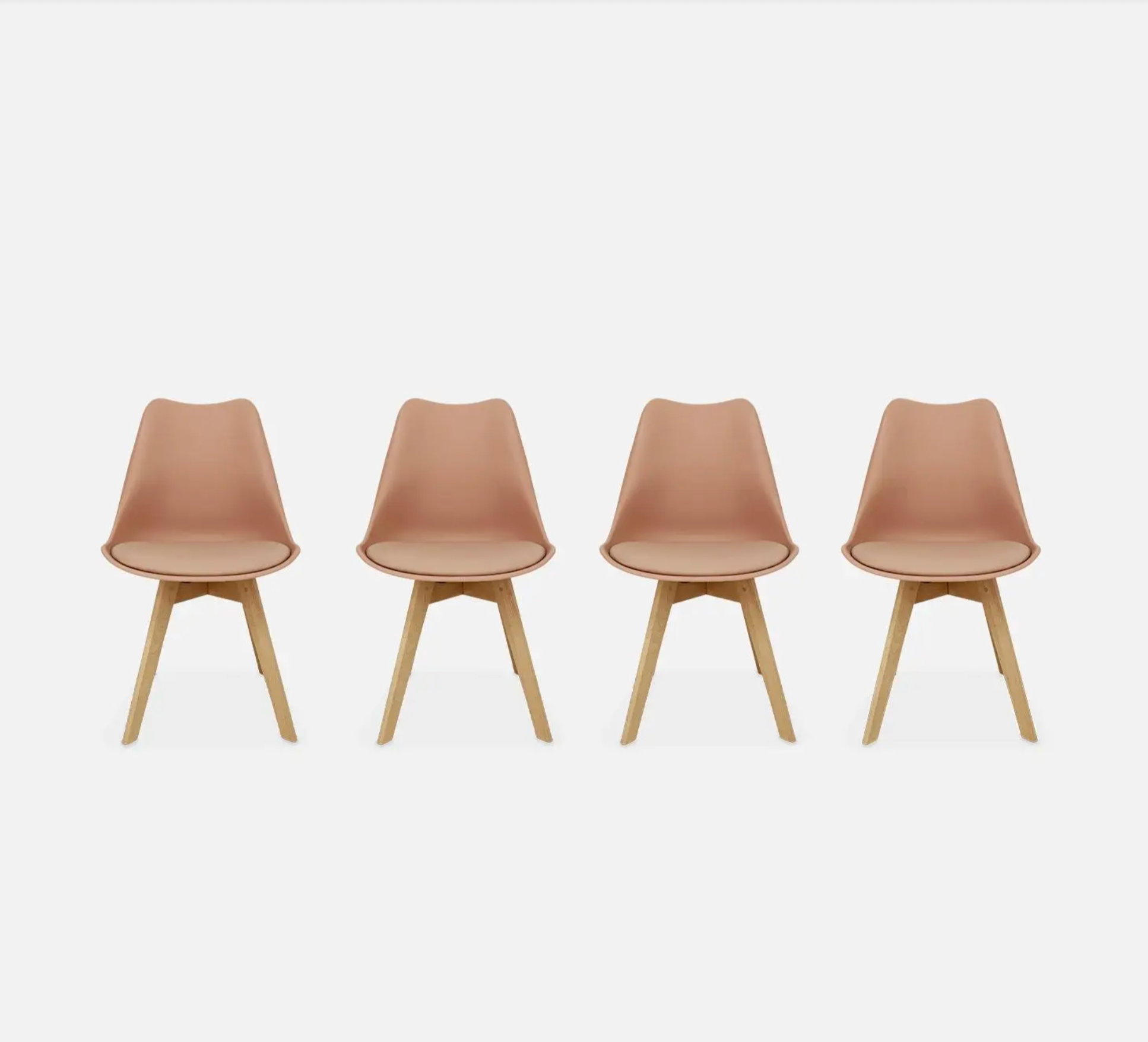 Chaise scandinave bois de hêtre (lot de 4)
