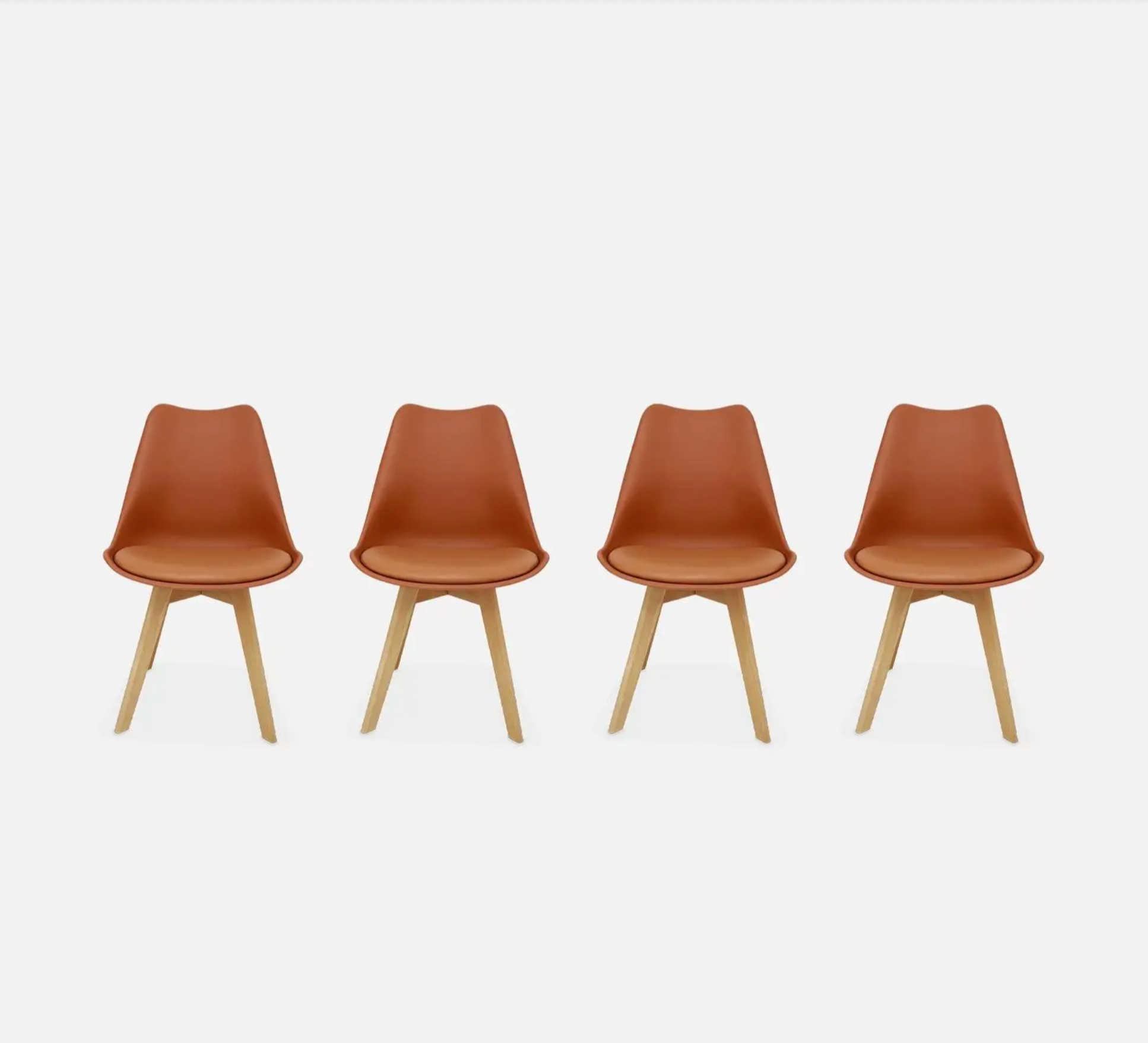 Chaise scandinave bois de hêtre (lot de 4)