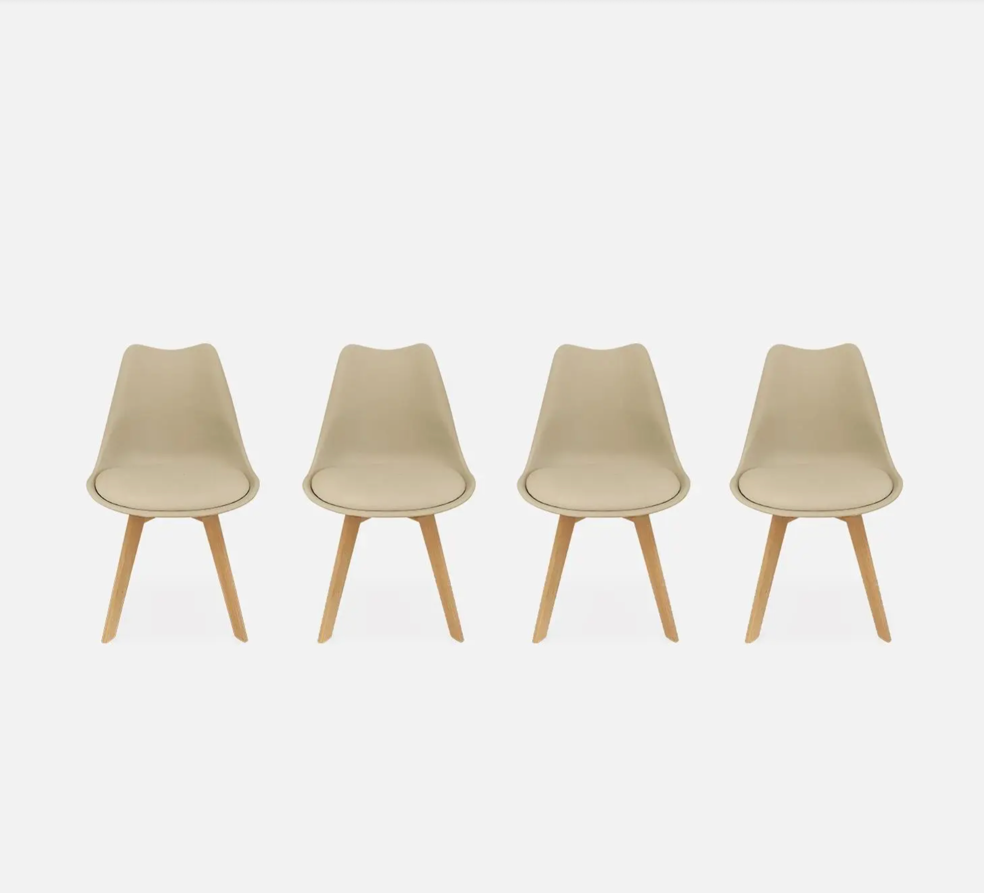 Chaise scandinave bois de hêtre (lot de 4)