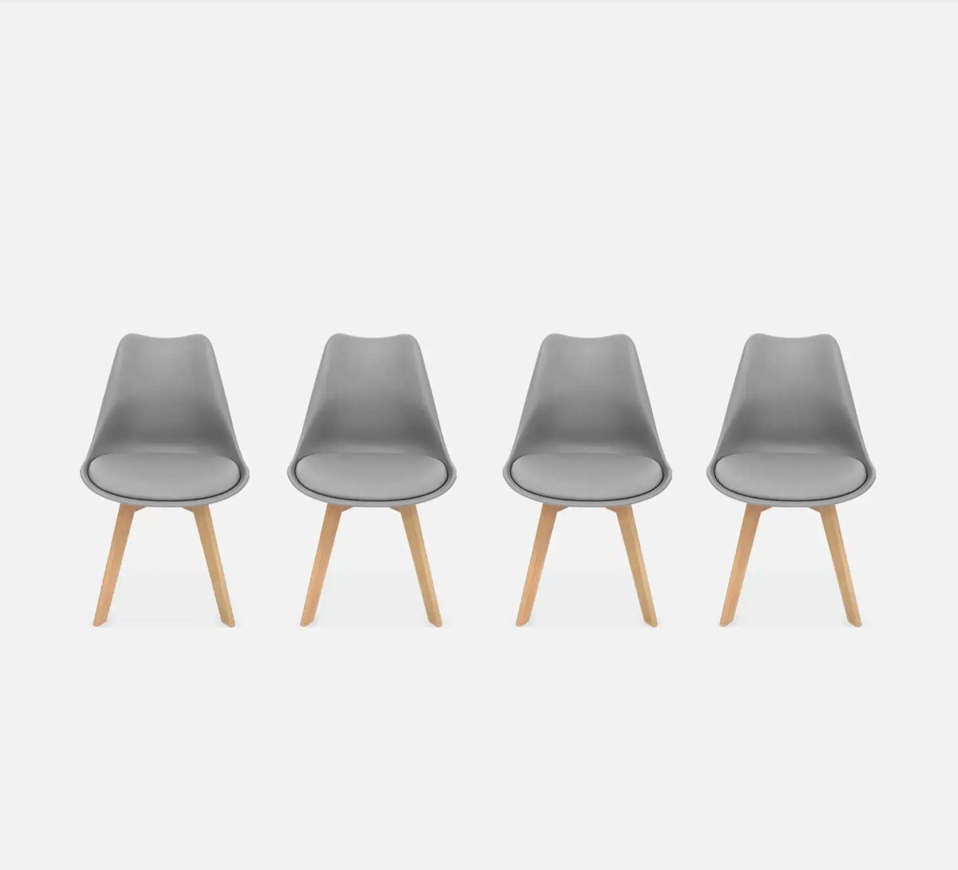 Chaise scandinave bois de hêtre (lot de 4)