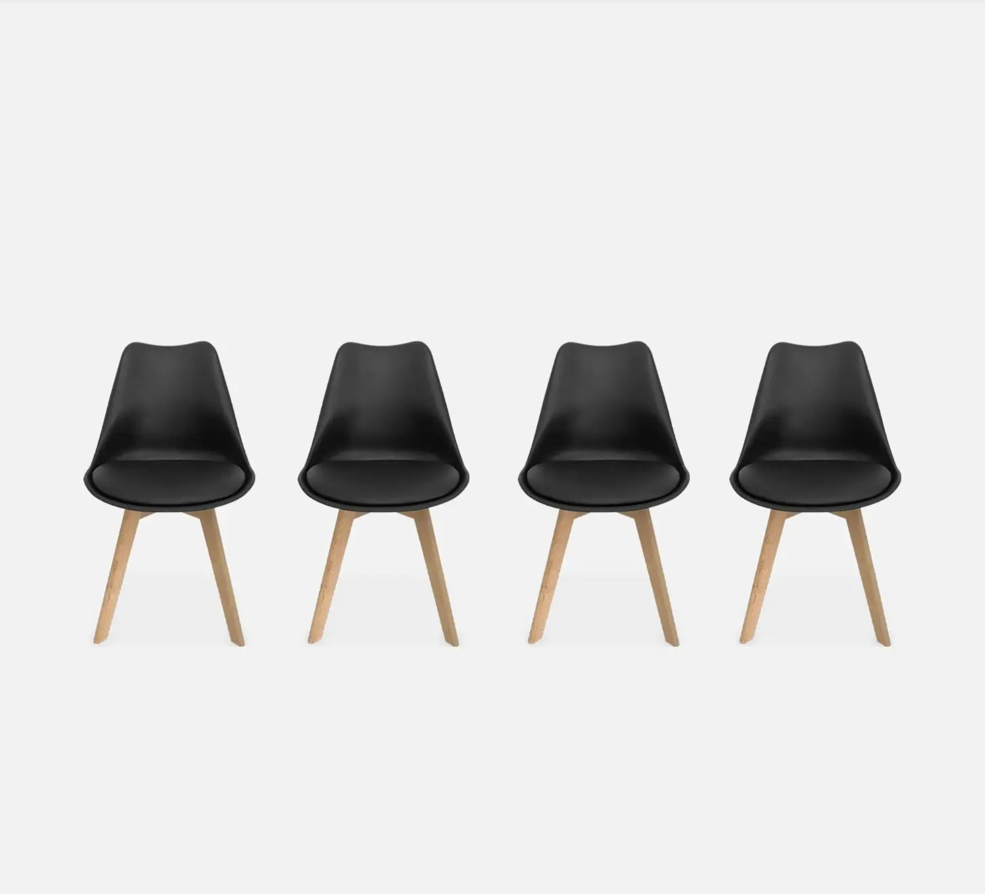 Chaise scandinave bois de hêtre (lot de 4)