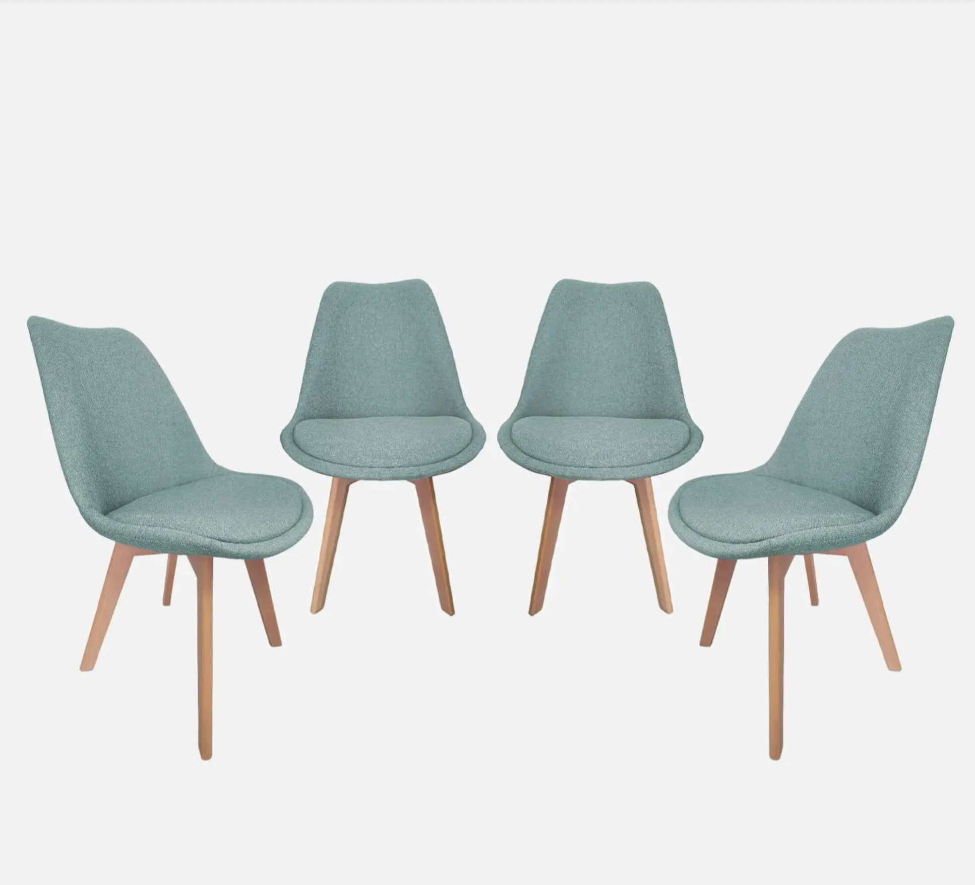 Chaise scandinave bois de hêtre et tissu (lot de 4)