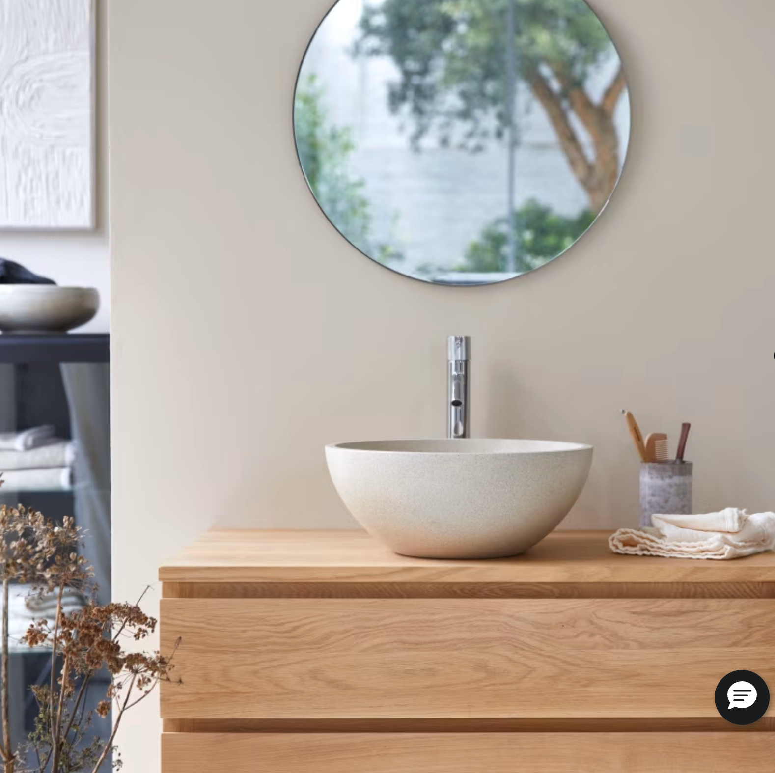 Micha Vasque ronde en terrazzo cream