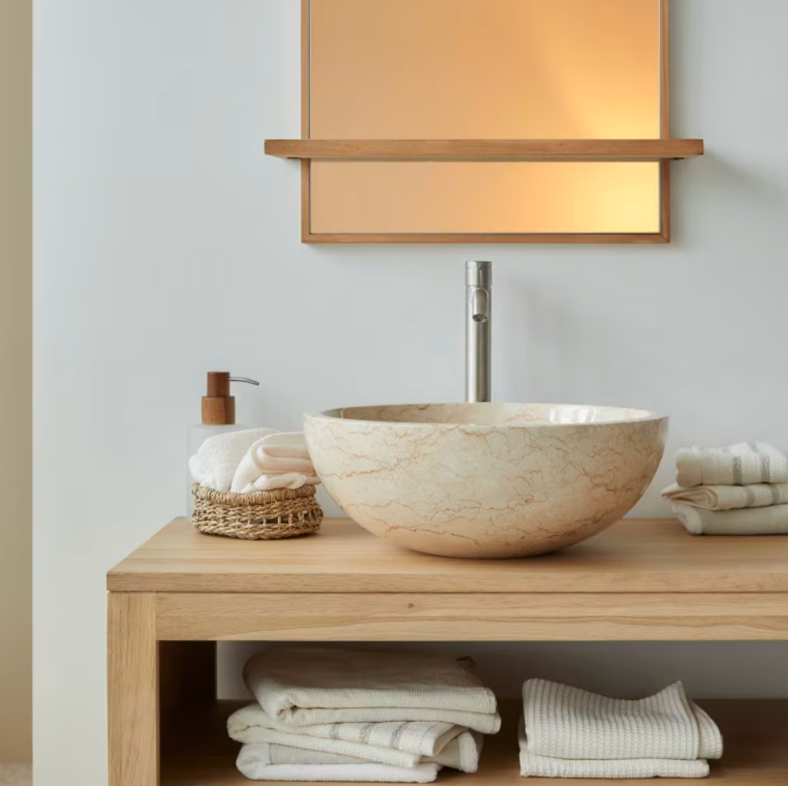 Ibyza Vasque ronde en marbre cream