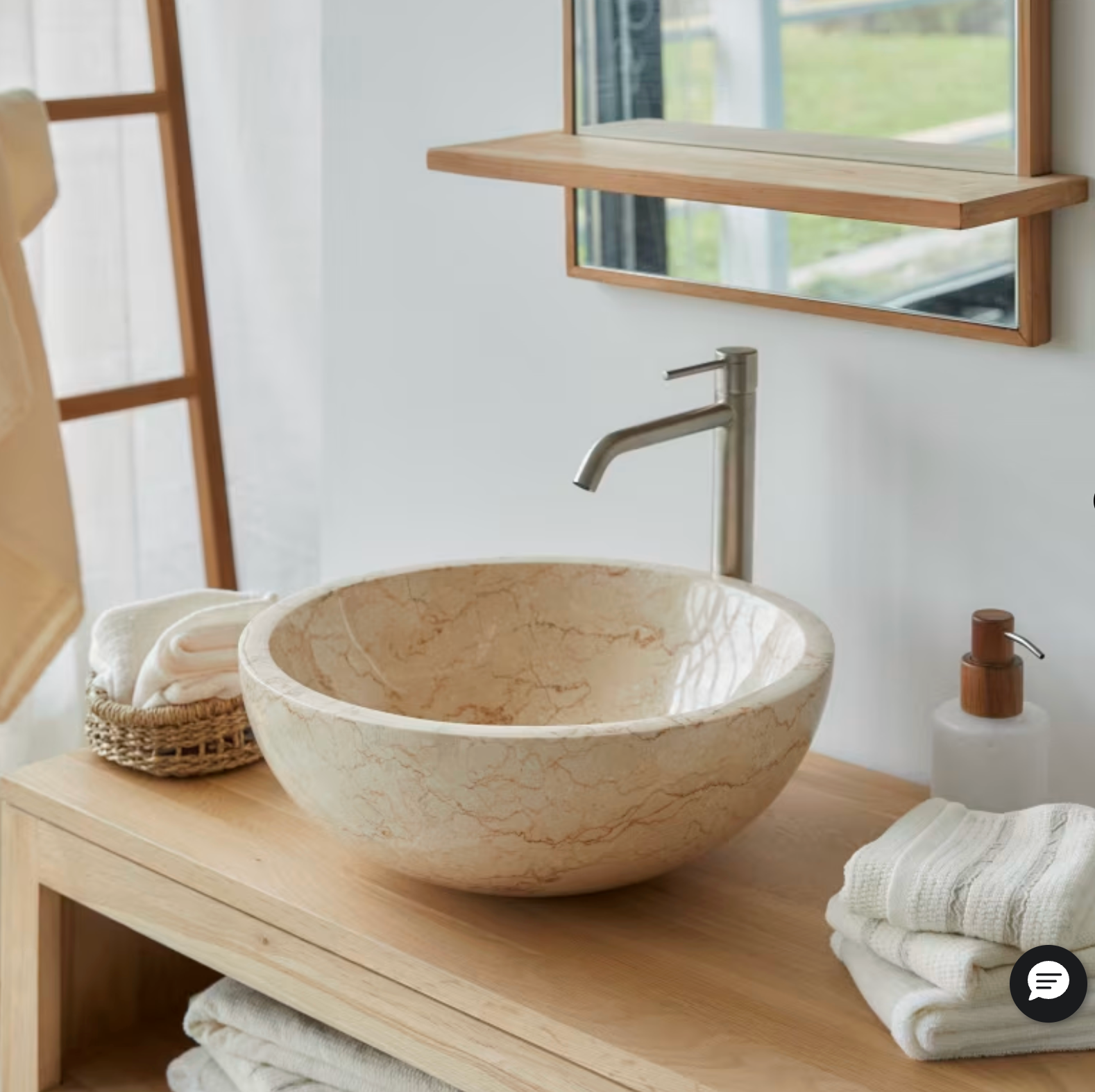 Ibyza Vasque ronde en marbre cream