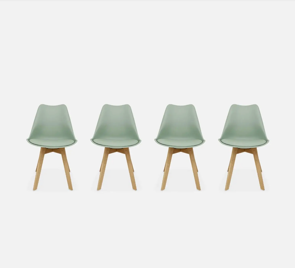 Chaise scandinave bois de hêtre (lot de 4)